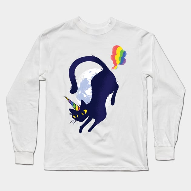 Cat Unicorn rainbow cute and lovely Long Sleeve T-Shirt by Midoart